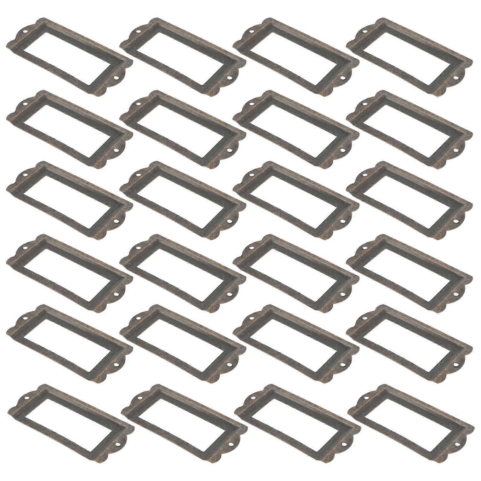 Antique Metal Label Holder Frames for Storage Use 96Pcs Drawer Labels