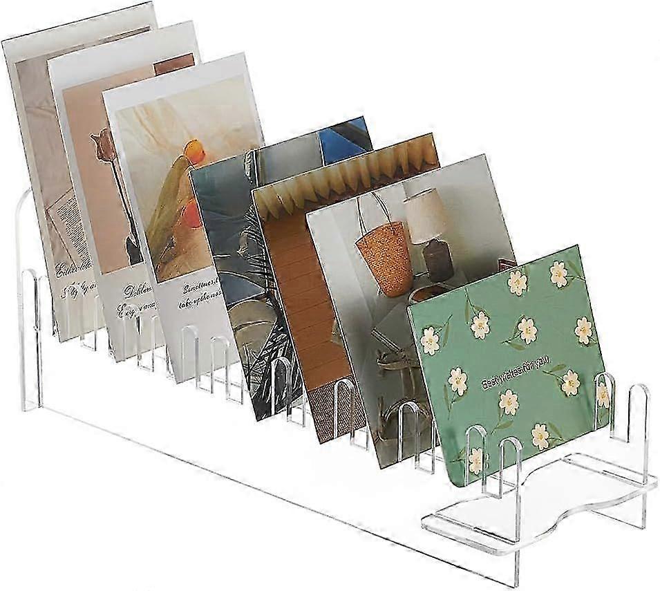 UNICRAFTALE 2 Sets 15 Tier Acrylic Greeting Card Display Stand Clear Portable Card Display Sticker Display Stand Coaster for Retail Counter Desk Table