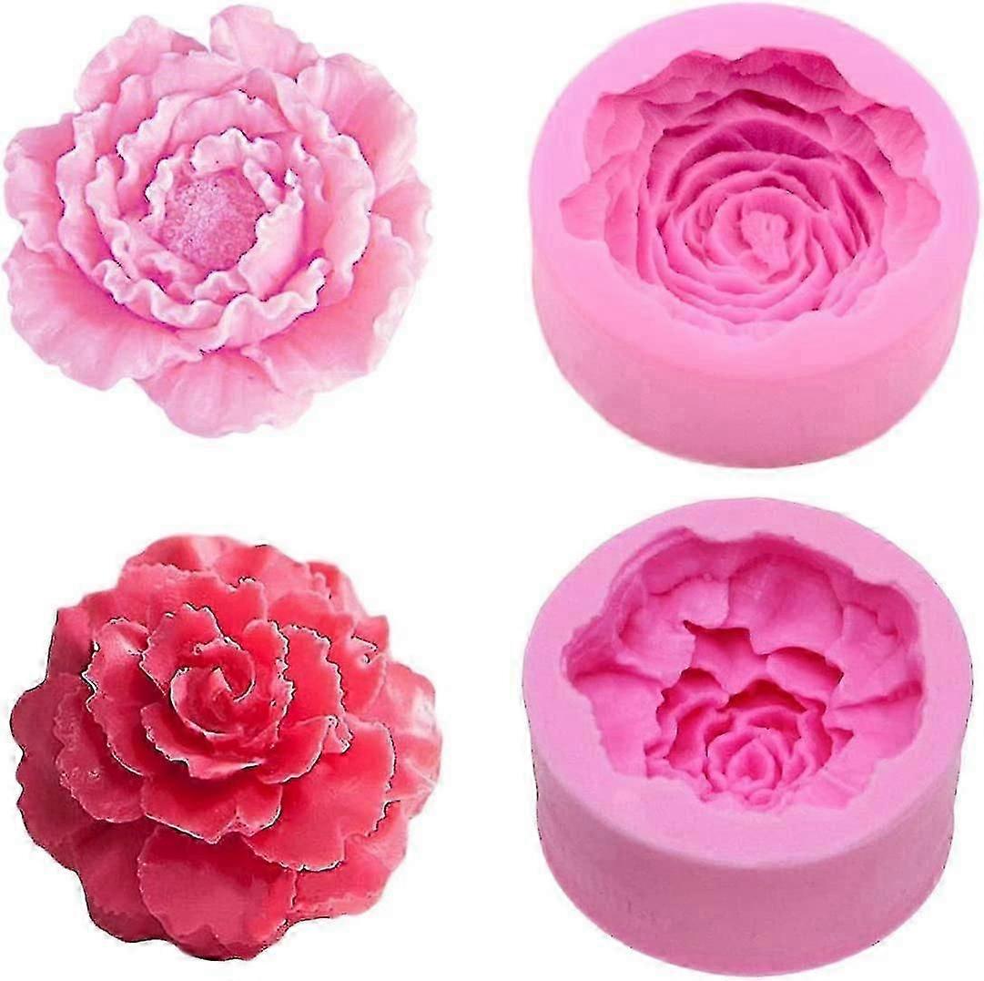 2 Pack 3d Silicone Carnation Peony Mold