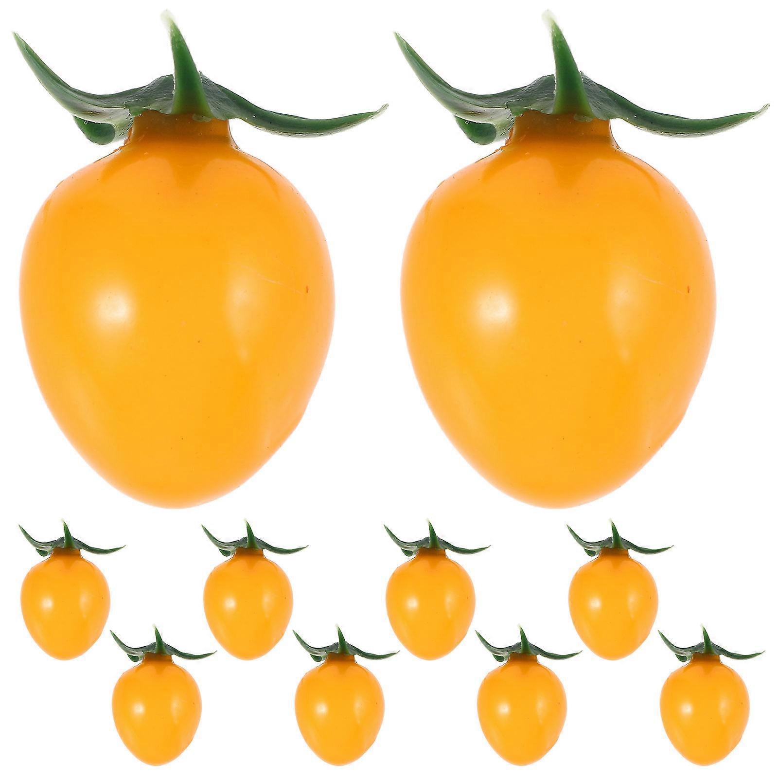 Simulation Tomato Mini Artificial Tomatoes for Party Decoration 10Pcs Yellow