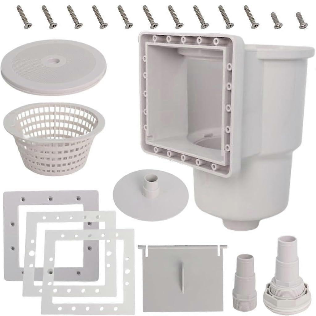 Above Ground Pool Skimmer Set for Efficient Debris Removal, Easy Wall Installation, Fits Various Sizes