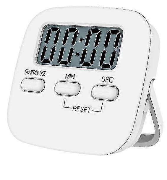 26-27 Timer，Magnetic Kitchen Timer with Large LCD Display, with Stopwatch, Loud Alarm and Countdown Timer, White - DD0