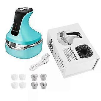 2025 4D Smart Hoofdmassager Elektrische Hoofdhuidborstel Nek Schouderverzorging Rood Blauw Licht Haarverzorging IPX7 Waterdicht Draadloze Hoofdhuidmassager