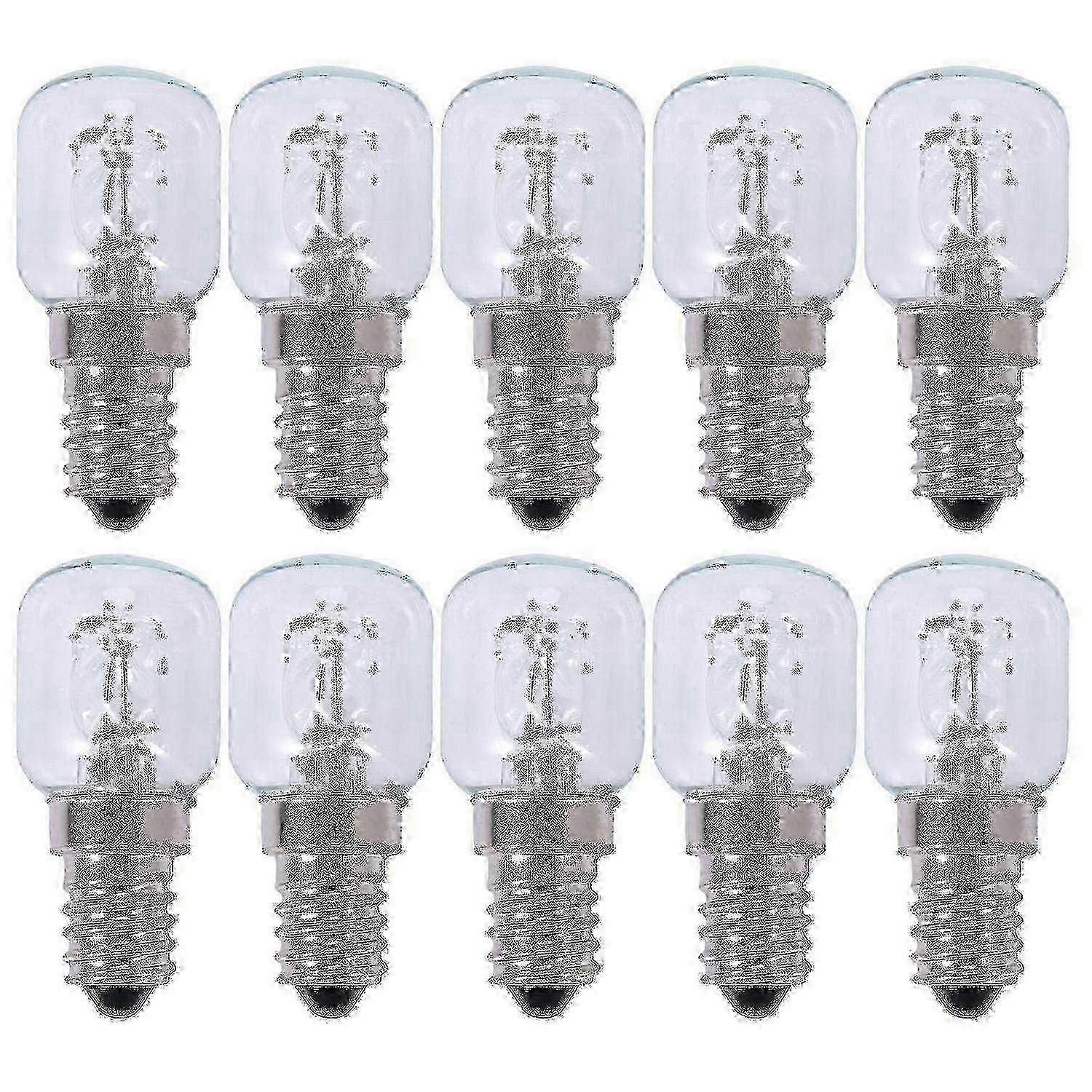 10x E14 High Temperature Bulb 500 Degrees 25w Halogen Bubble Bulb