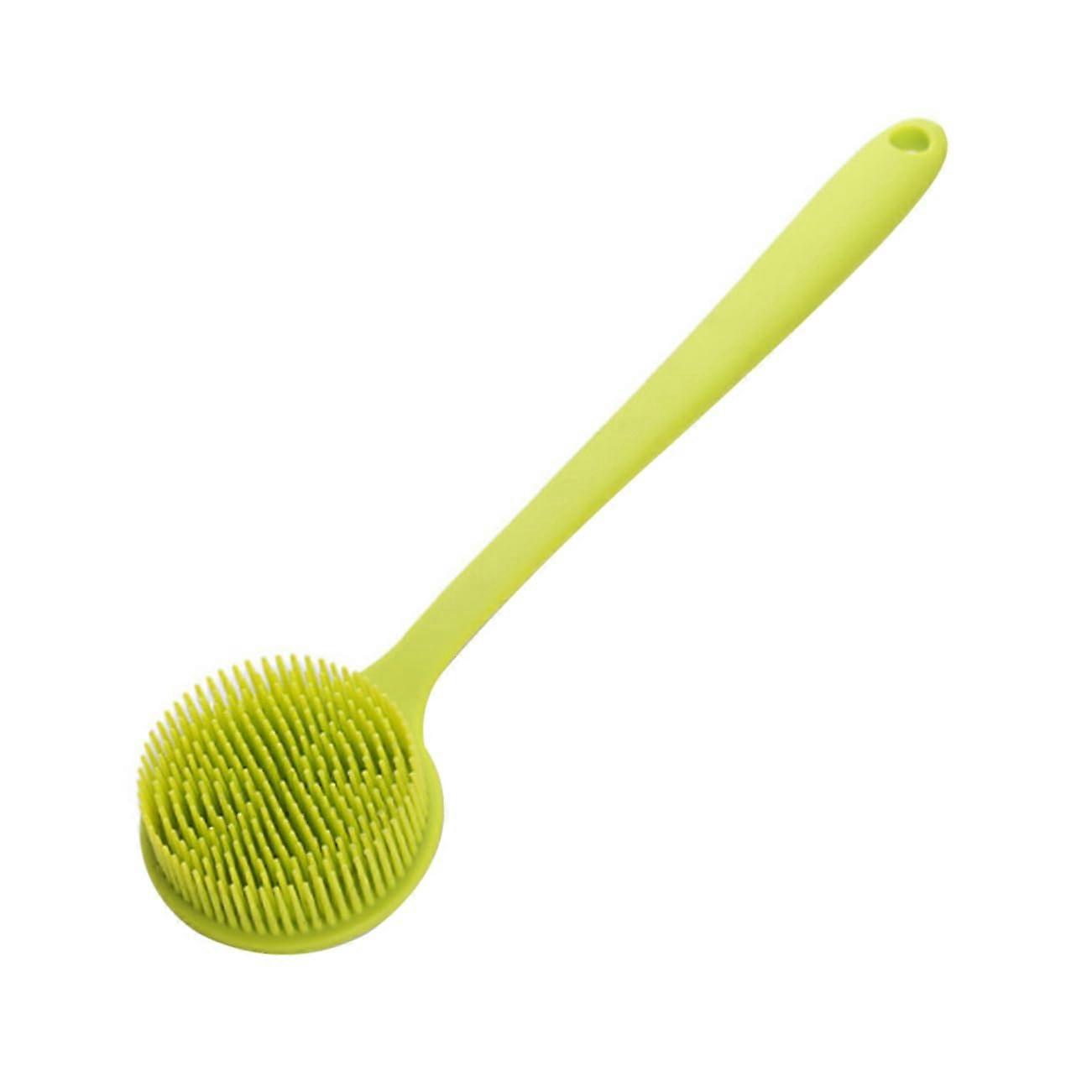 Bath Brush with Long Handle, Ergonomic Silicone Shower Back Scrubber for All Skin Types