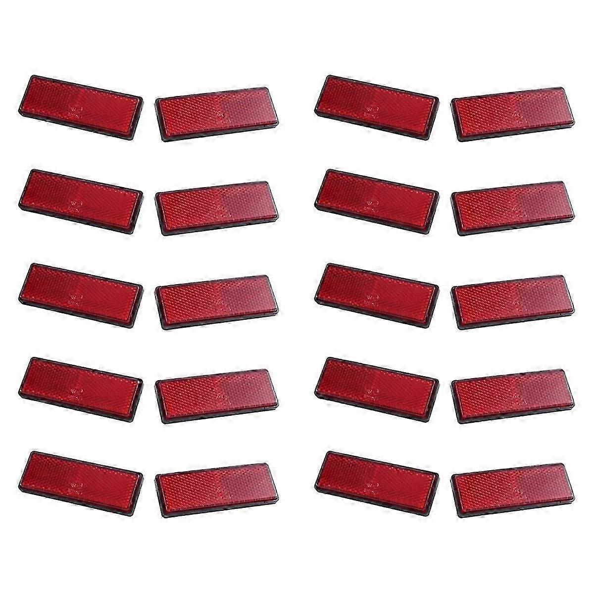 10Pair Rectangle Red Reflectors Universal for Motorcycles ATV Bikes Dirt Bikes