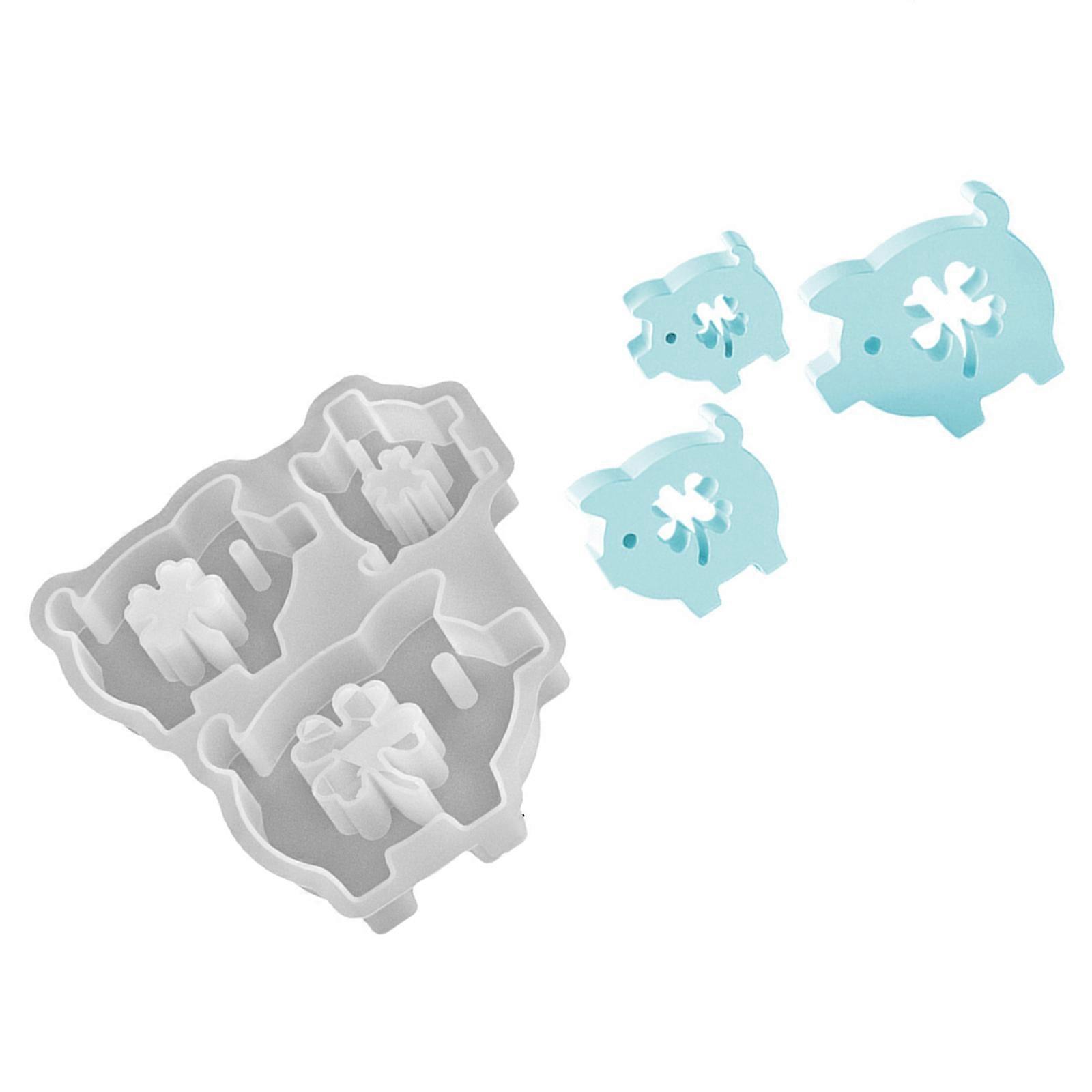 Gift Silicone Mould Set For Candle Making Projects Featuring Lovely Three Pigs Multicolor