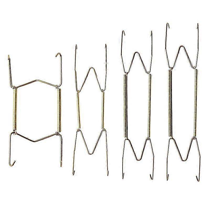 1 Set Metal Plate Spring Hanger with Wall Mount Hook Clear Protector Invisible W-shape Adjustable Ro