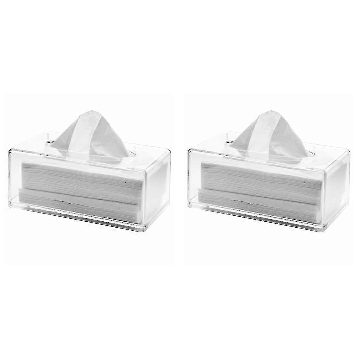 2026 Suitable Clear Tissue Box Holder with Cover Tissue Dispenser Box Case A