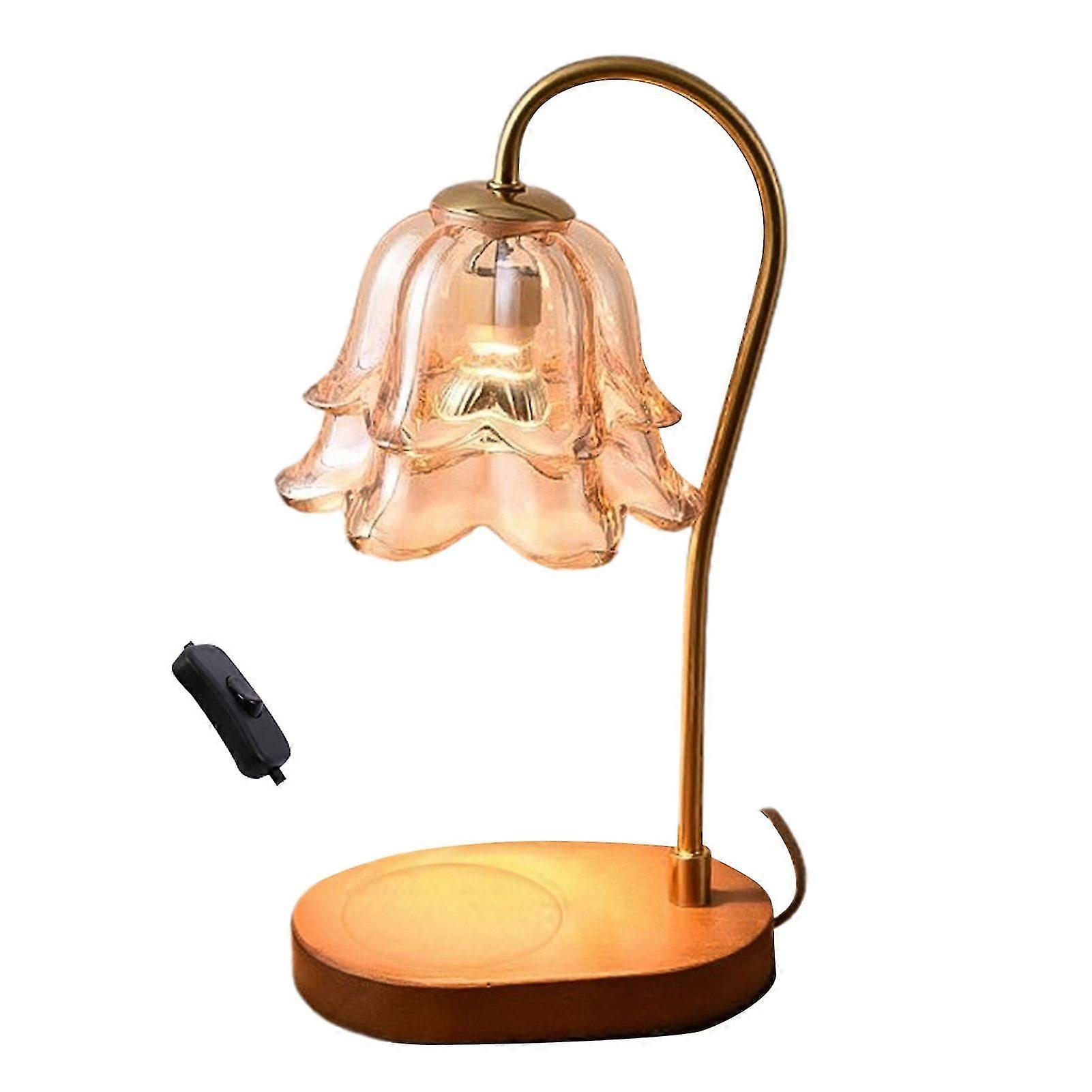 Qinghai Candle Warmer Lamp with Wooden Base Timer Function Adjustable Brightness Scented Wax Melter Decorative Table Lamp