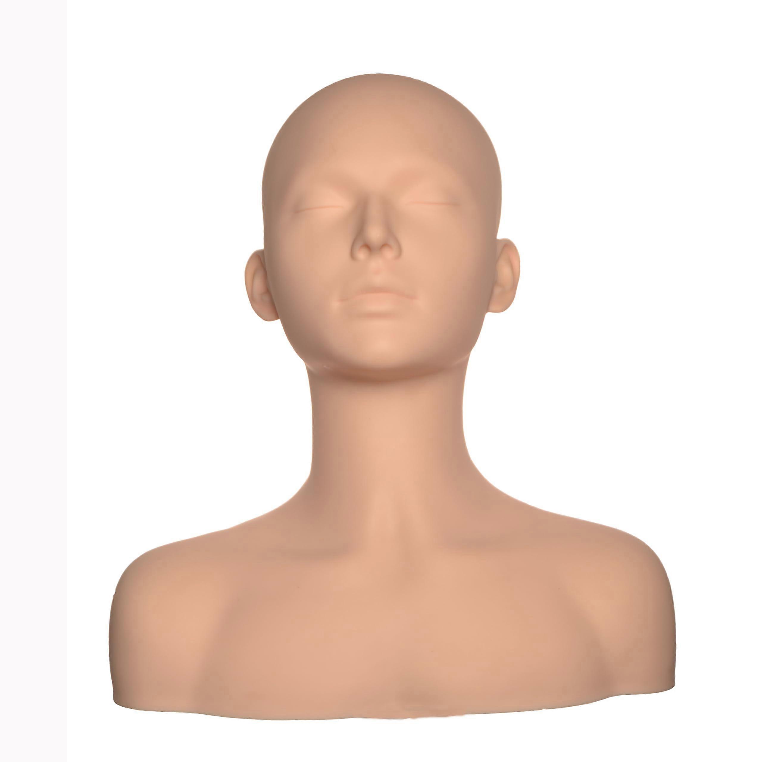 Half Body Soft Silicone Mannequin Head for Massage Practice, Wig Display and Lash Training