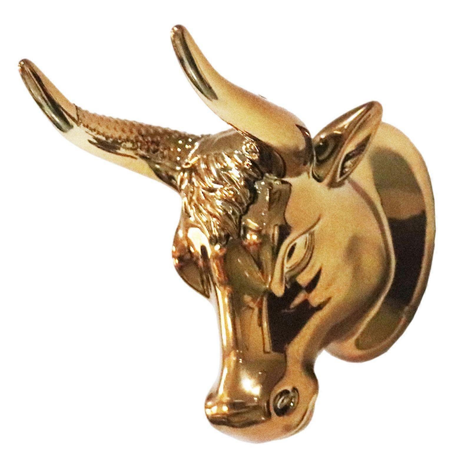 Bull Head Guitar Wall Mount Hanger with Wooden Hook for Multiple String Instruments Display