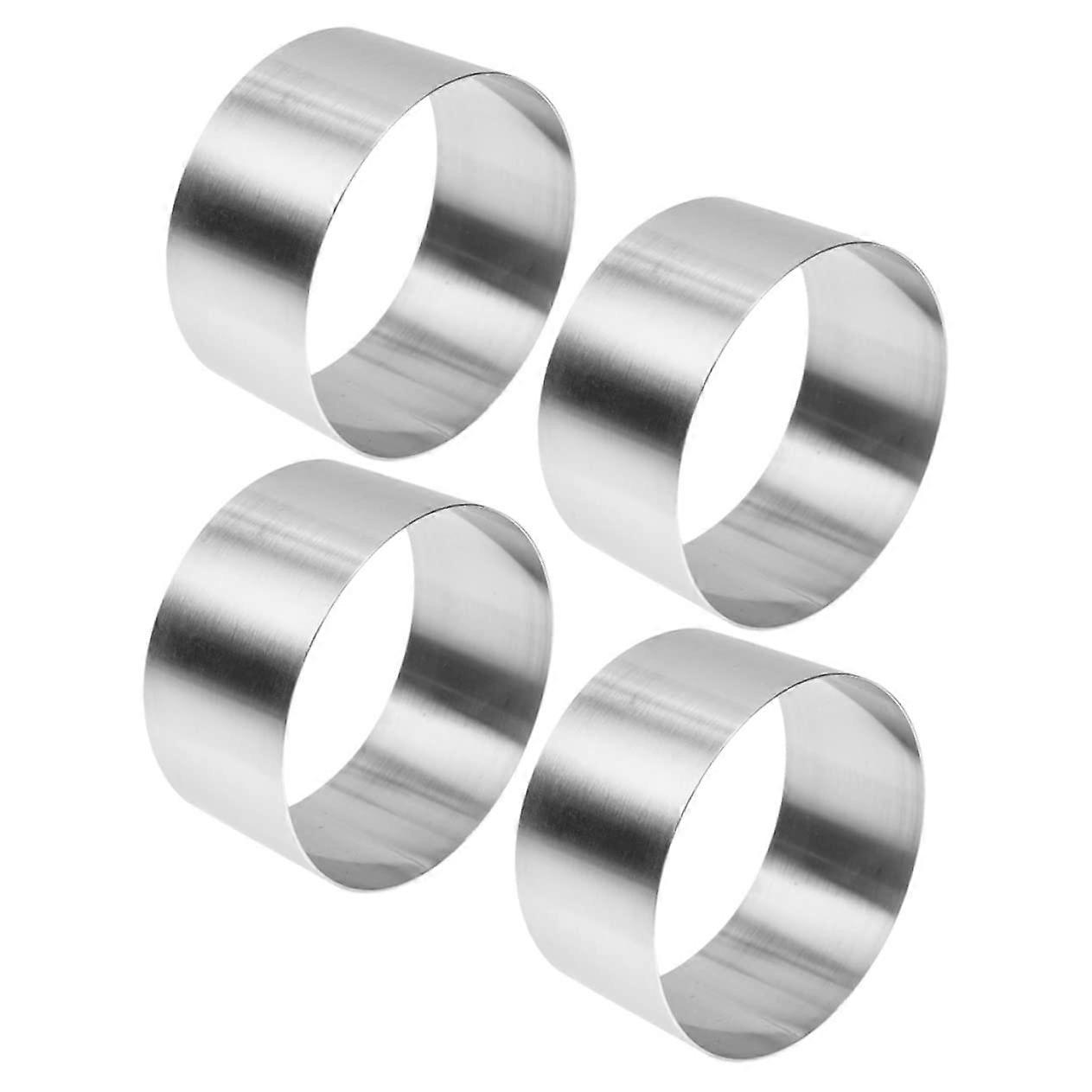 4Pcs Adjustable Stainless Steel Cake Decorating Rings Set for Precision Layering and Mousse Baking