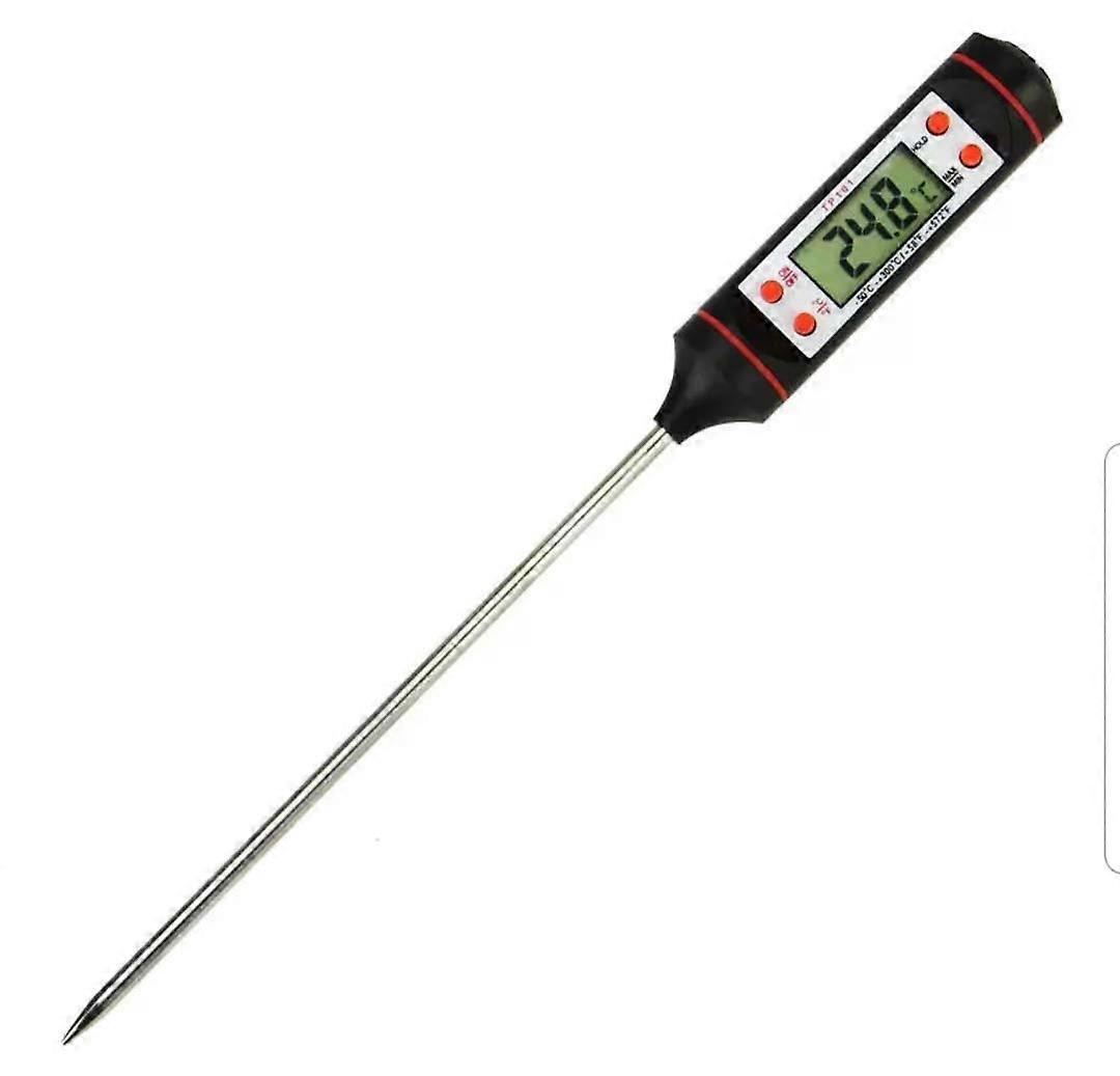 Digital Meat Thermometer with Instant Read Display Stainless Steel Probe and Kitchen Conversion Chart