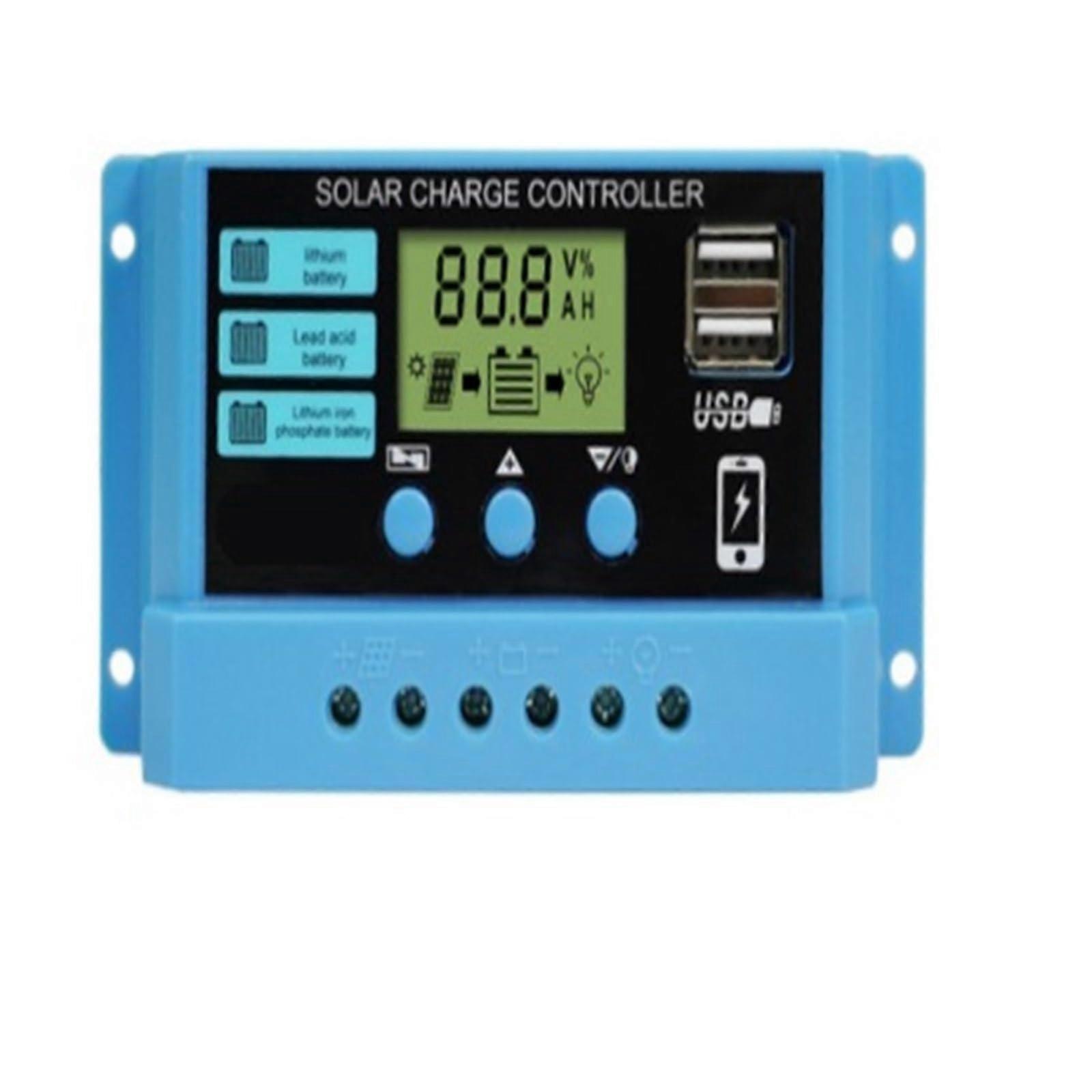 20A MPPT Solar Charge Controller 12V 24V with LCD Display and Adjustable Charge Parameters