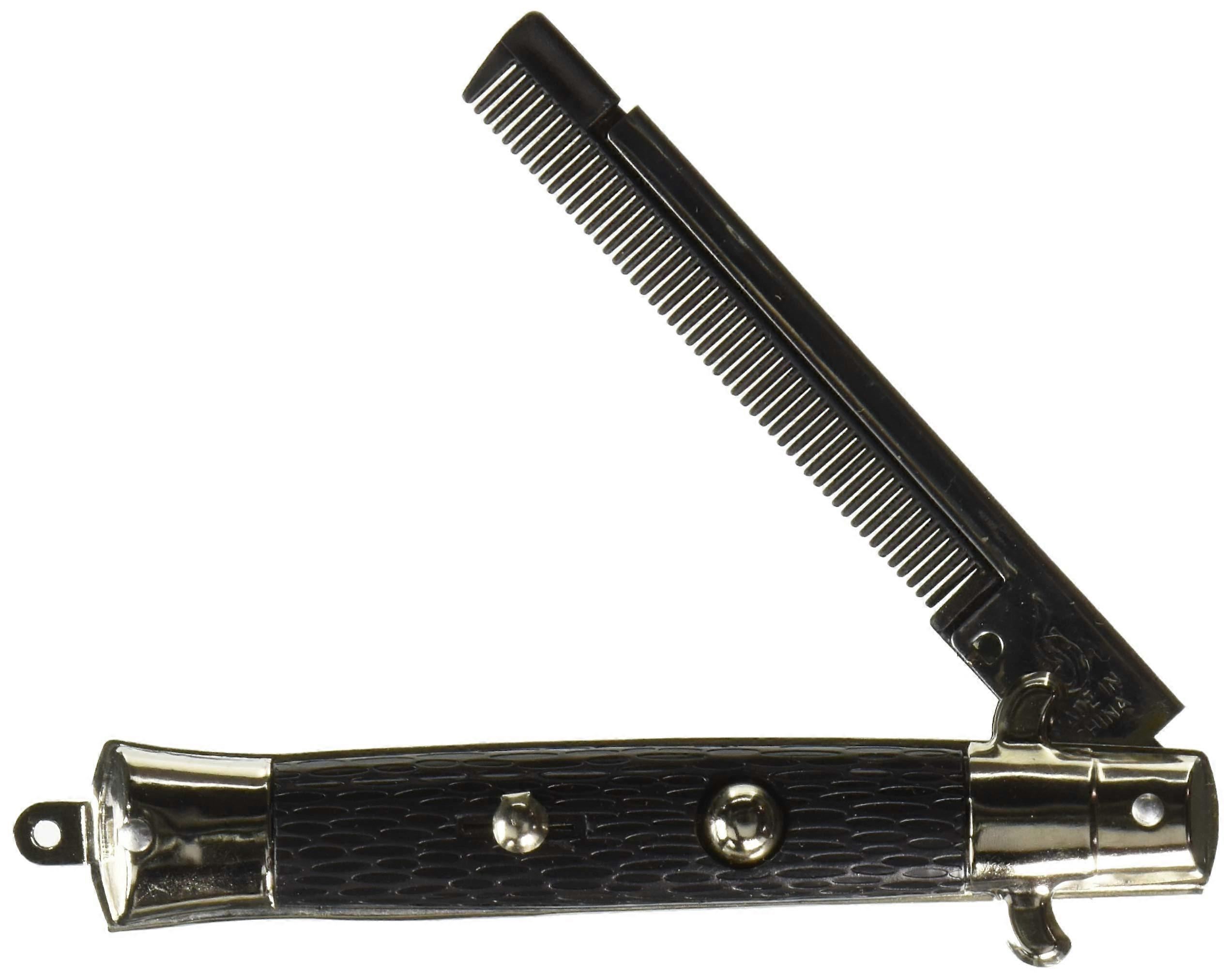 Push Button Pocket Comb Switchblade Style for Quick Hair Styling, Compact Retractable Design