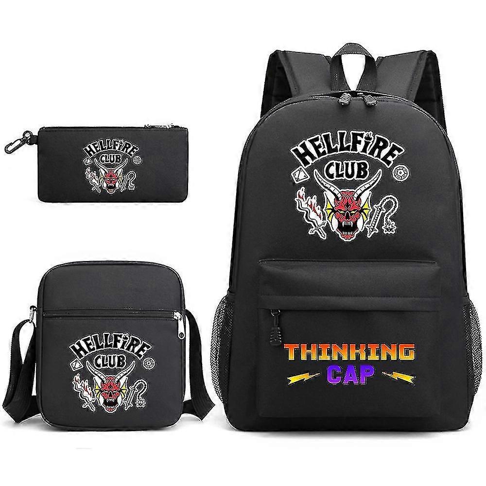 B-hellfire Club Zaino Tre pezzi Set Hell Fire School Bag E