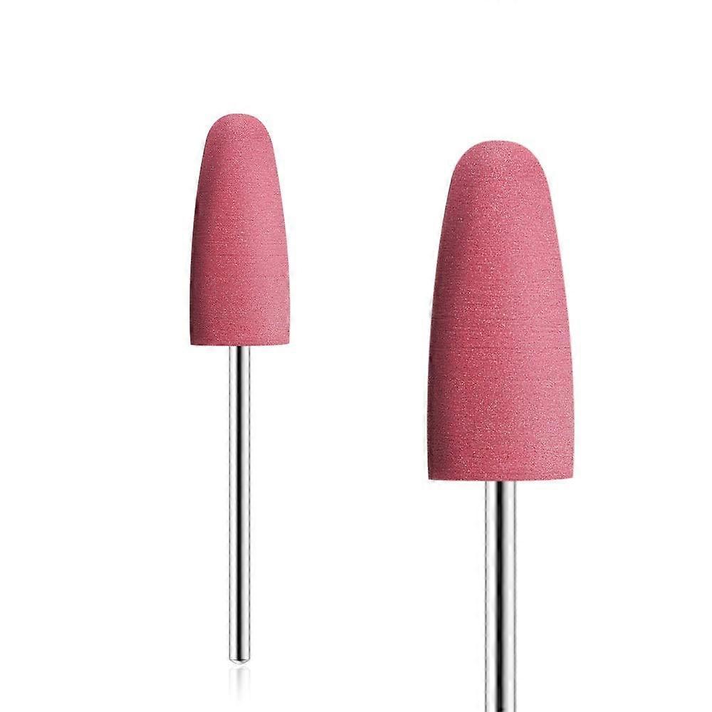 Nail Drill Bits with Precise Cuspidal Tip Rubber Polisher for Manicure Pedicure Pink