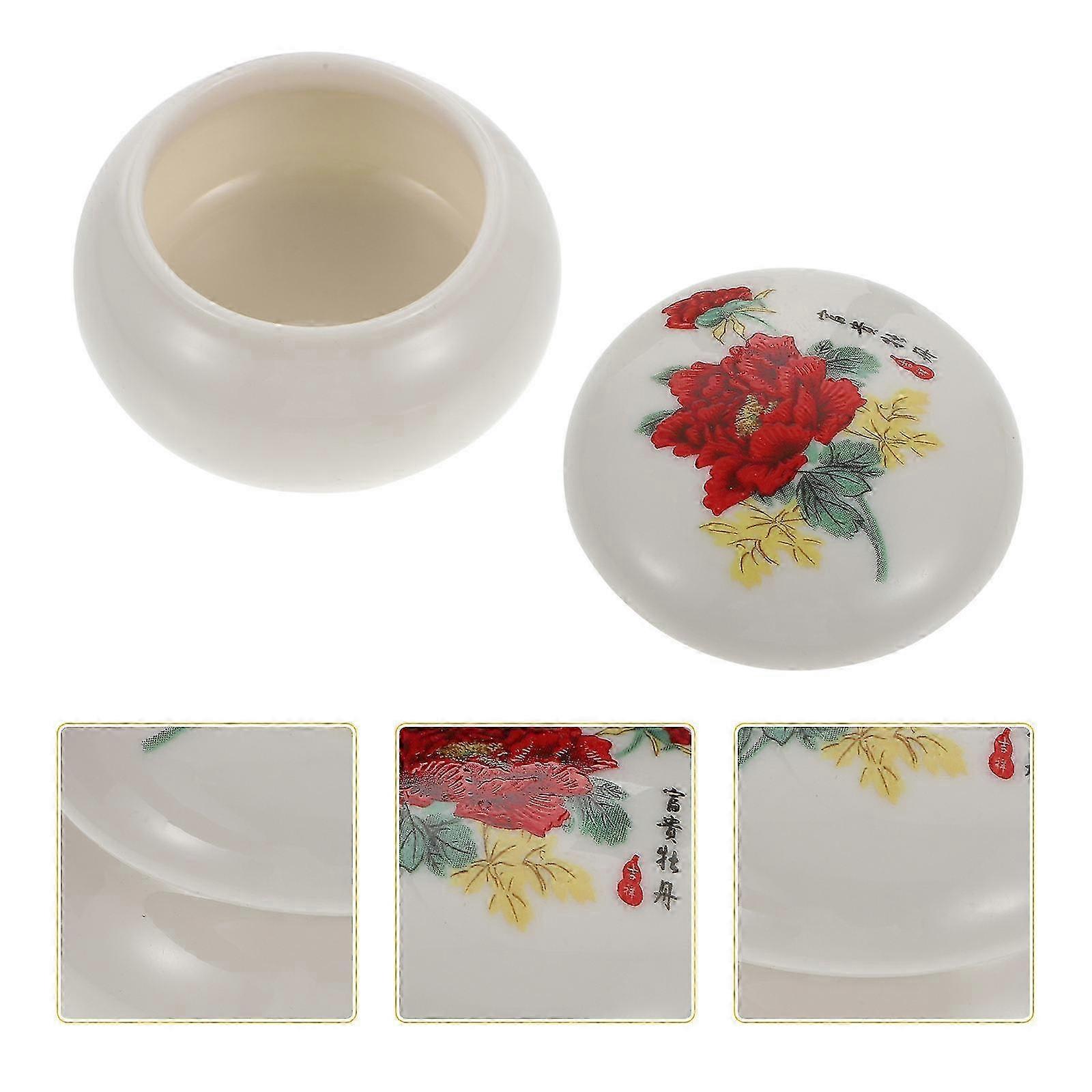 Facial Cream Jar Ceramic Storage Jar for Cosmetics Use 1Pcs Red