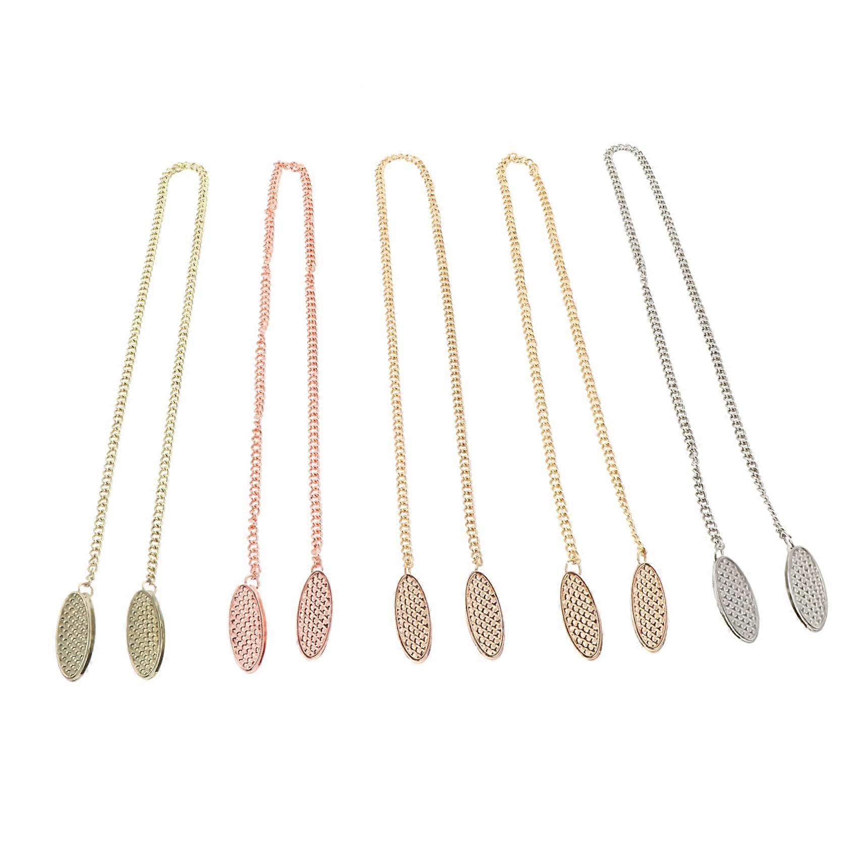 5pcs Adult Napkin Clips with Chain Metal Bib Clips for Dining Secure Napkin Hold Random Color