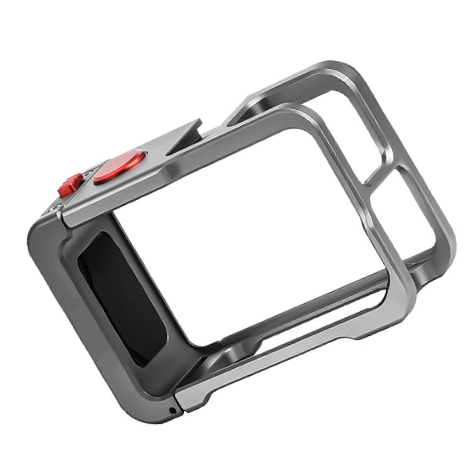 Aluminum Action Camera Cage for DJI Action 3/4/5 with Quick Release Cold Shoe and Full Protective Frame