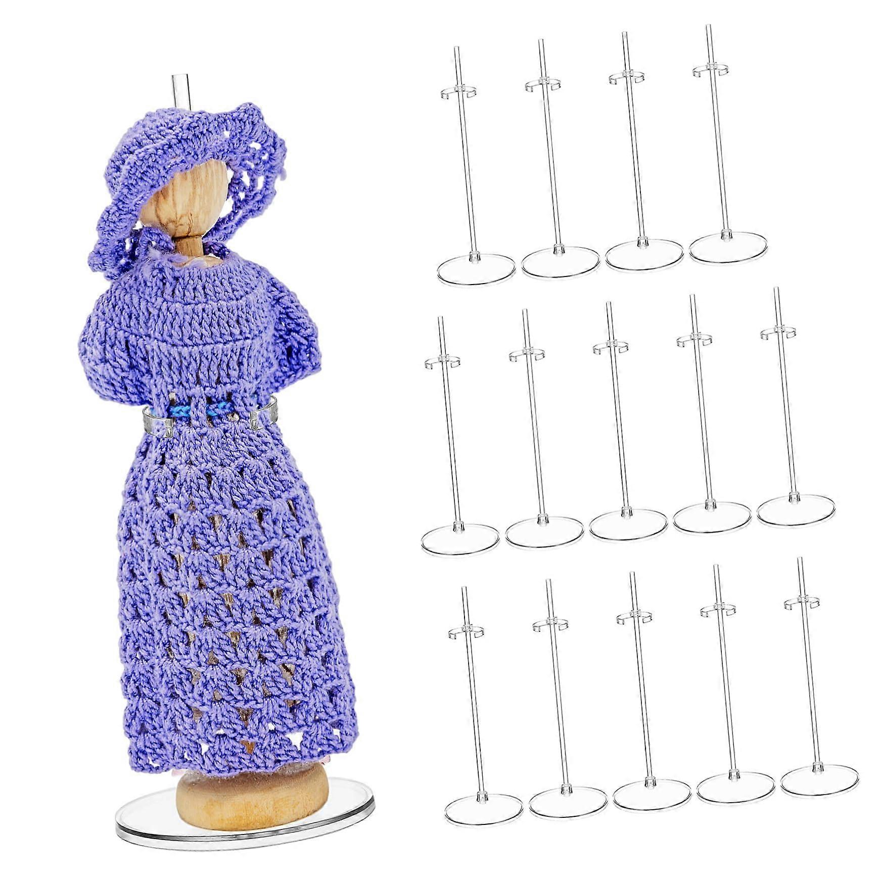 15pcs Transparent Doll Display Stand Adjustable Clear Action Figure Holder Stable Support for Storage