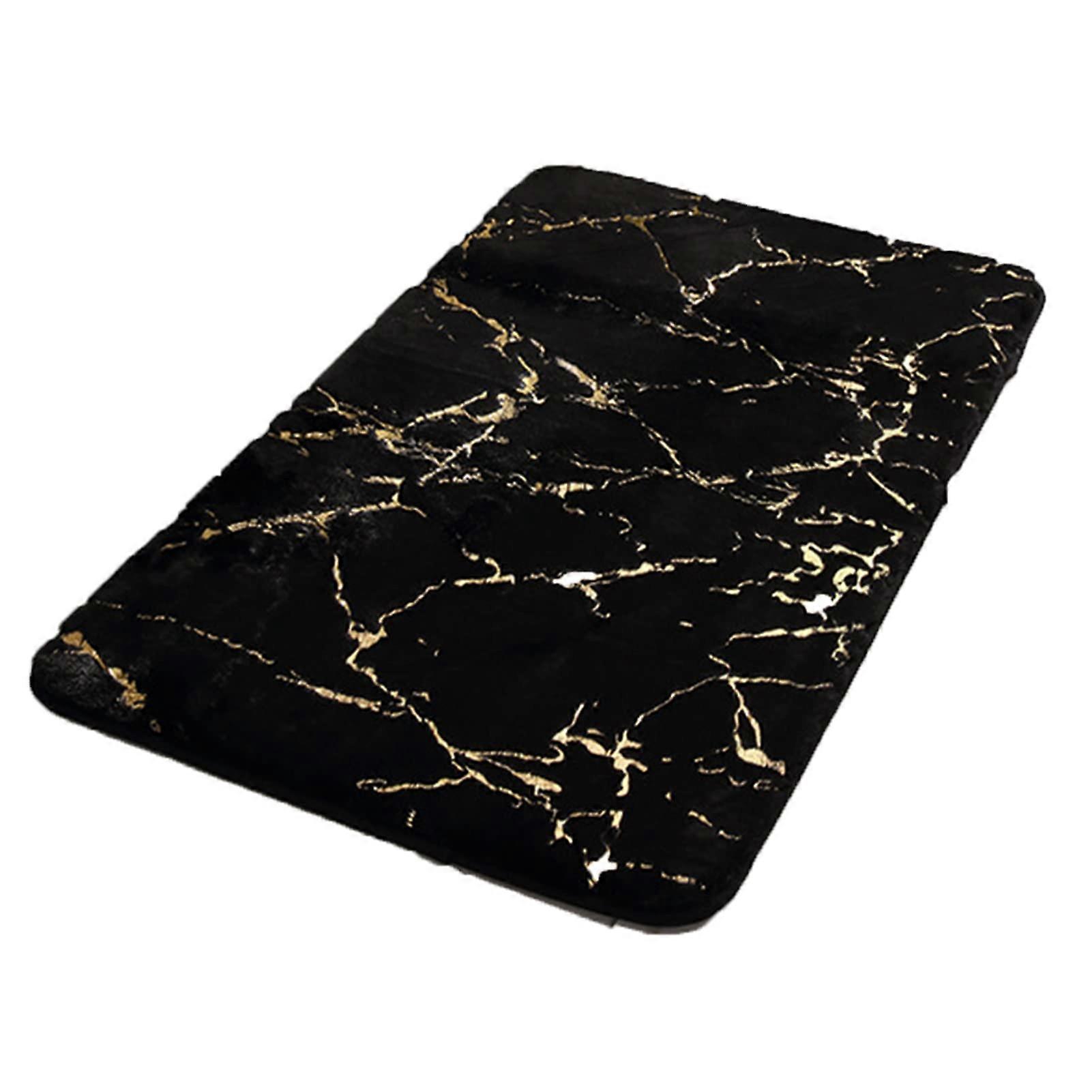 Black Absorbent Bath Mat 40x60cm with AntiSlip Backing and Soft Cushioned Surface