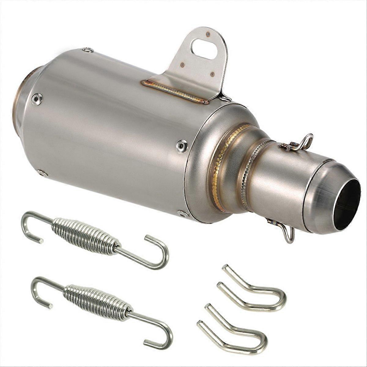 Motorcycle Universal Exhaust Pipe Muffler Adjustable W Spring Hook &Pull Hook for 38mm-51mm Modified