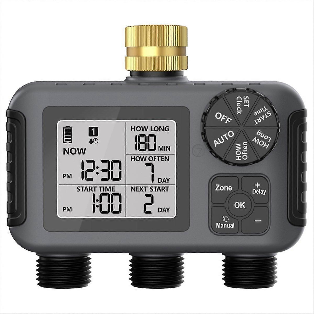3-Outlet Automatic Water Timer Garden Irrigation Watering System Digital Garden Sprinkler Programmer Tools