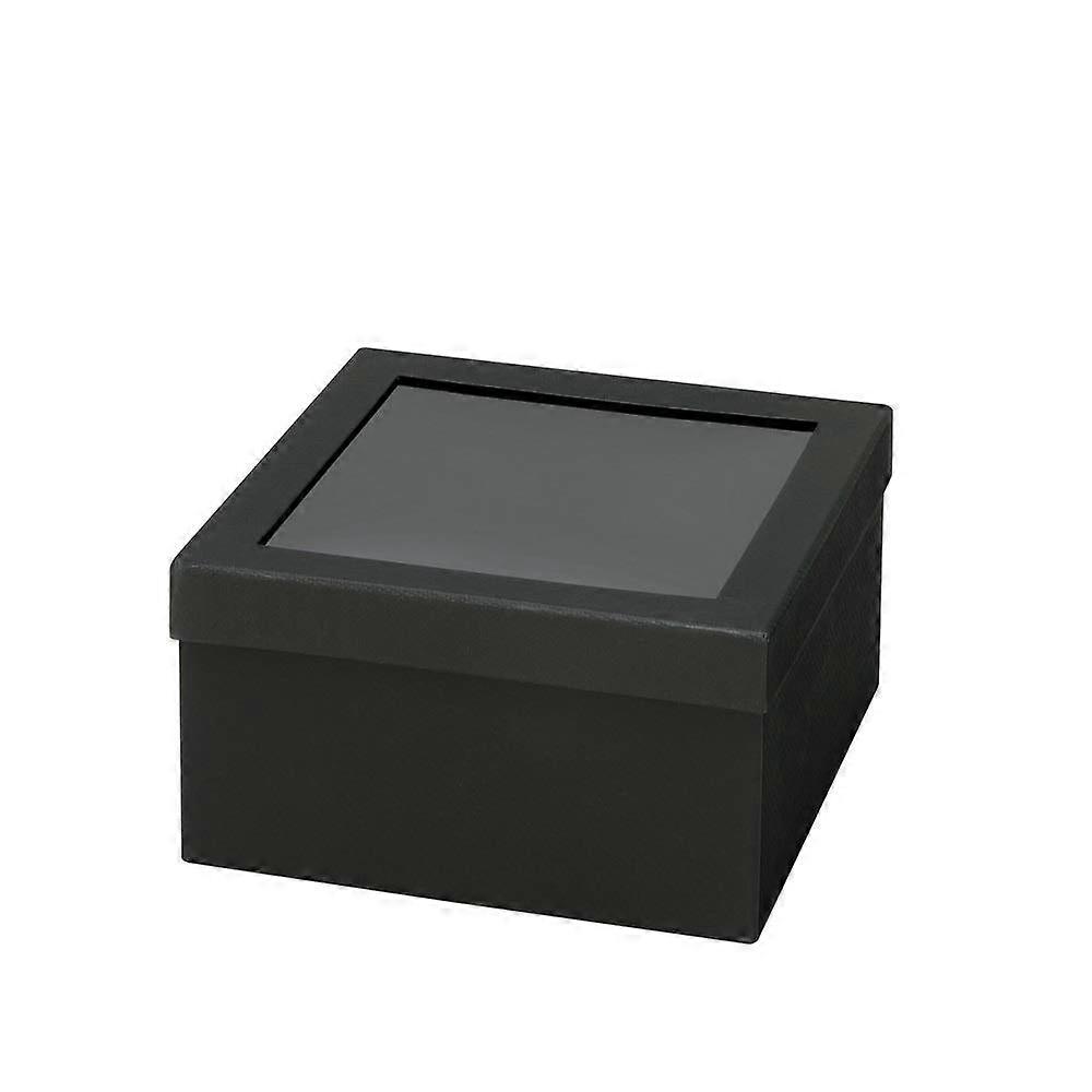 Medium Black Square Gift Box with Clear Window for Retail Display and Professional Presentation