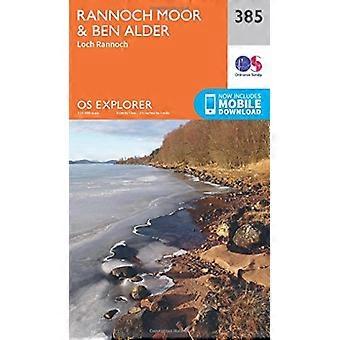 OS Explorer carte (385) Rannoch Moor et Ben Alder