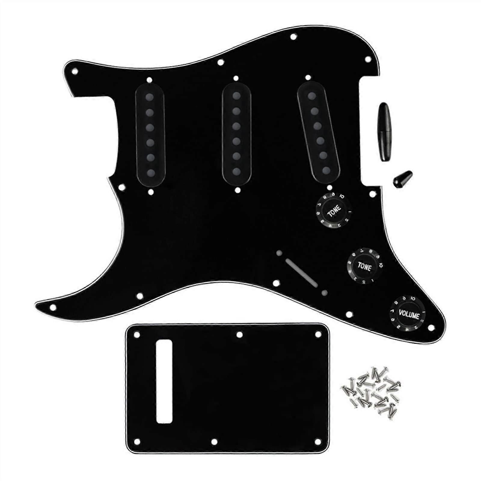 Left Handed Pickguard Set SSS 11 Hole with Knobs and Covers Complete Replacement Kit for Stratocaster