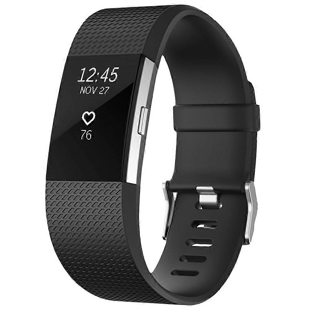 Replacement Band with Secure Watch Clasp, Small Black (No Tracker) for Fitbit Charge 2