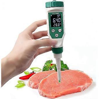 Mad Ph-meter, høj nøjagtighed Food Ph-tester med LCD-baggrundsbelysning og ATC, Ph-måler til mad Frugt Kød Konserves Brygning Måling -xx j.s