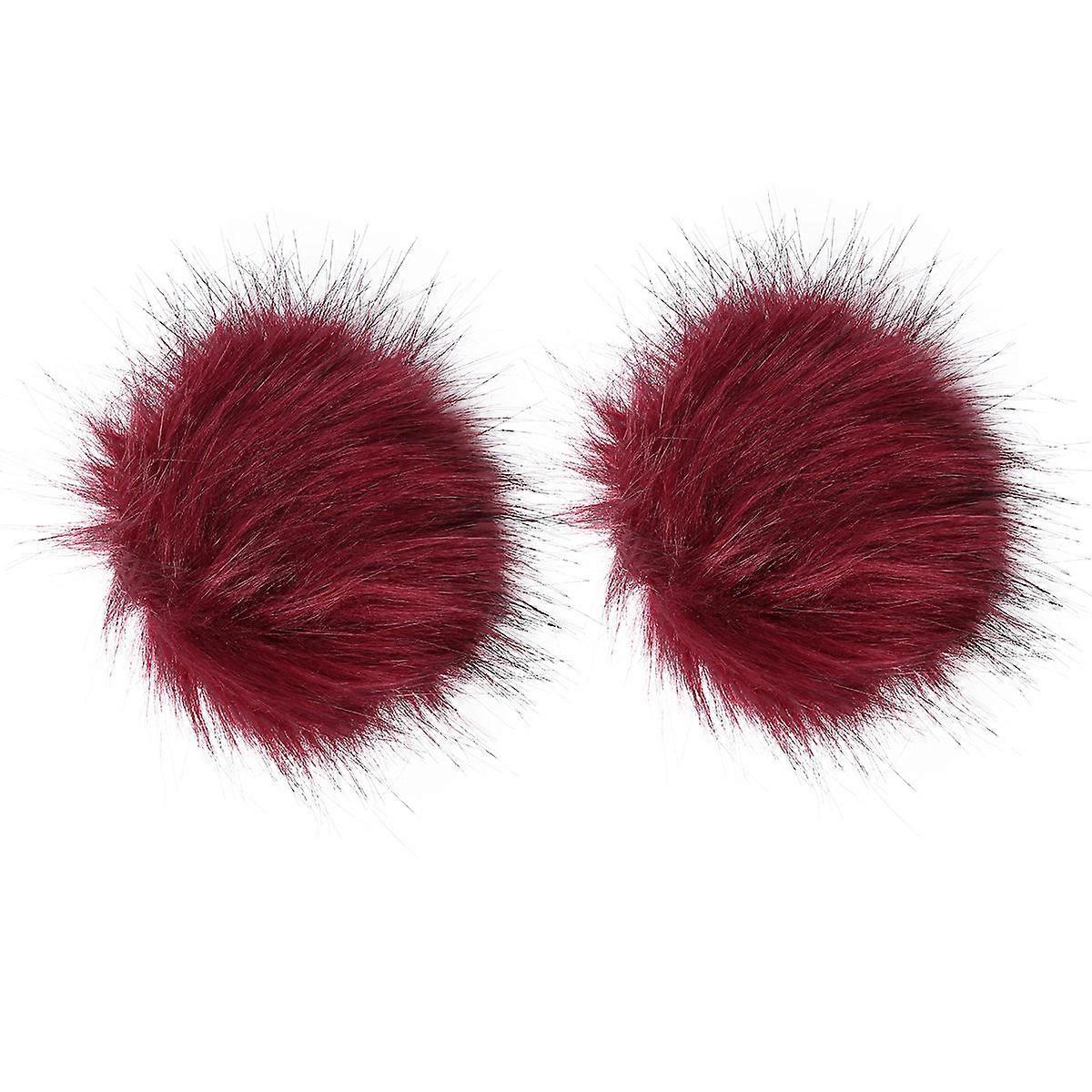 Simulated Wool Ball Artificial Wool Ball for Decor 2Pcs Red Accessories