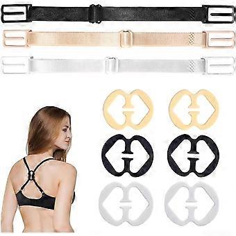 Adjustable Bra Strap Clips and Elastic Racerback Converter Set 9 Pieces