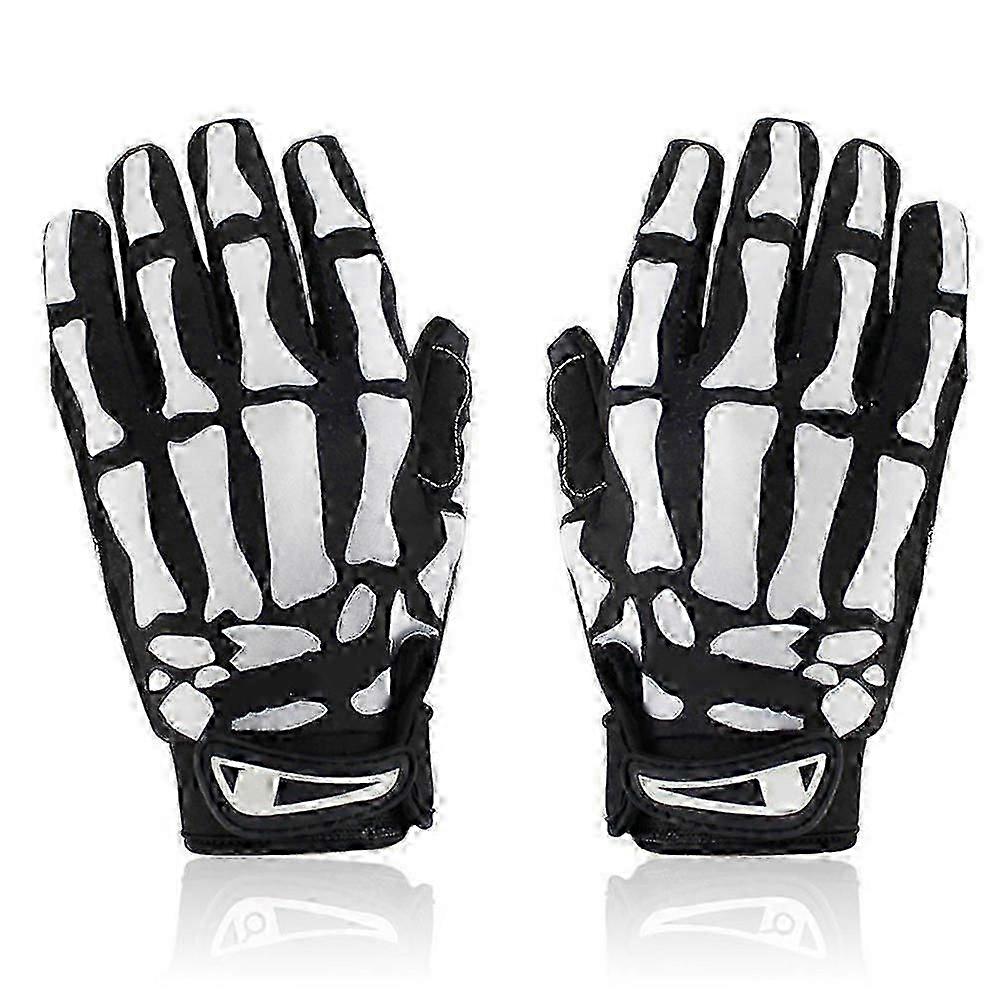 Full Finger Gloves Cycling Skeleton Pattern with Ventilation 2Pcs