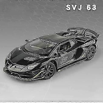 Miniatura de carro Aventador SVJ63 em liga metálica, escala 1:24, com som e luz, mecanismo de fricção e mecanismo de fricção, ideal para crianças. (zxl)