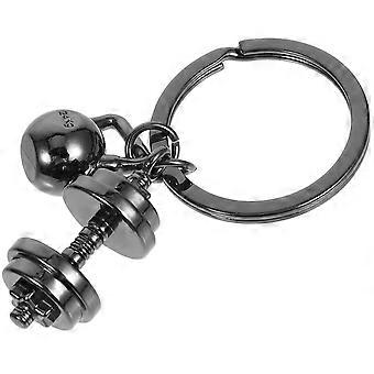 Black Dumbbell Keychain Key Pendant for Hanging Keys 3Pcs Metal Charm