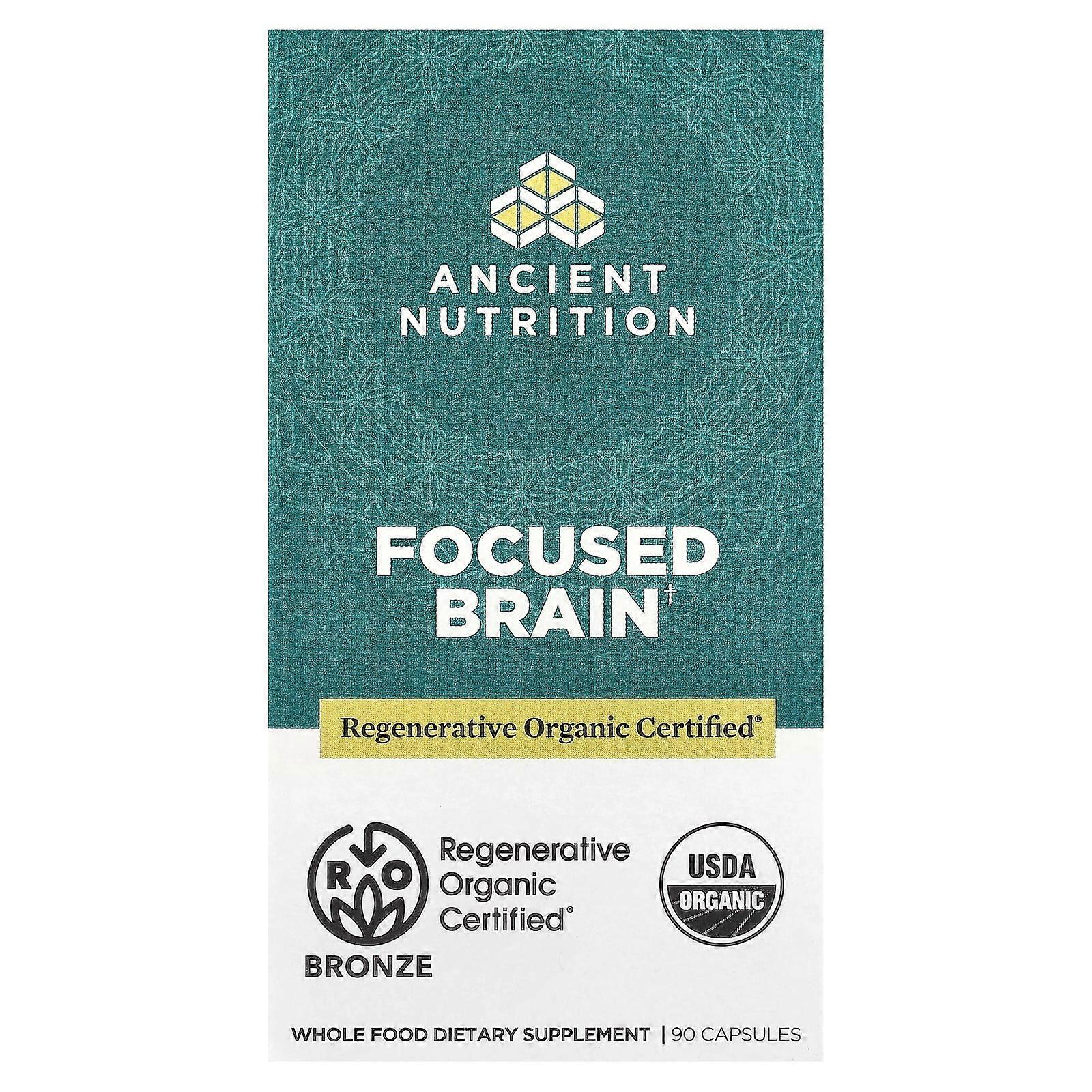 Ancient Nutrition, Focused Brain, 90 Capsules