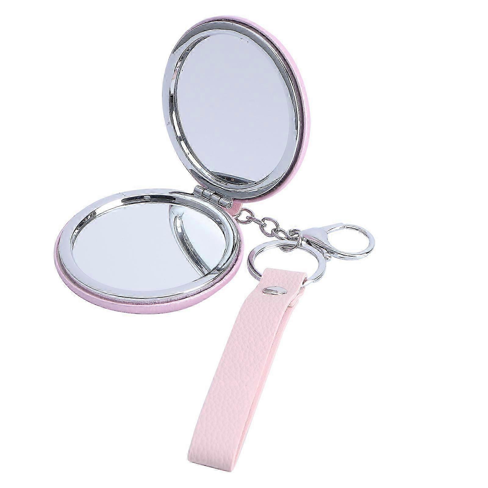 Keychain Pendant Mini Mirror Folding Double-Side Mirror Portable 1Pcs
