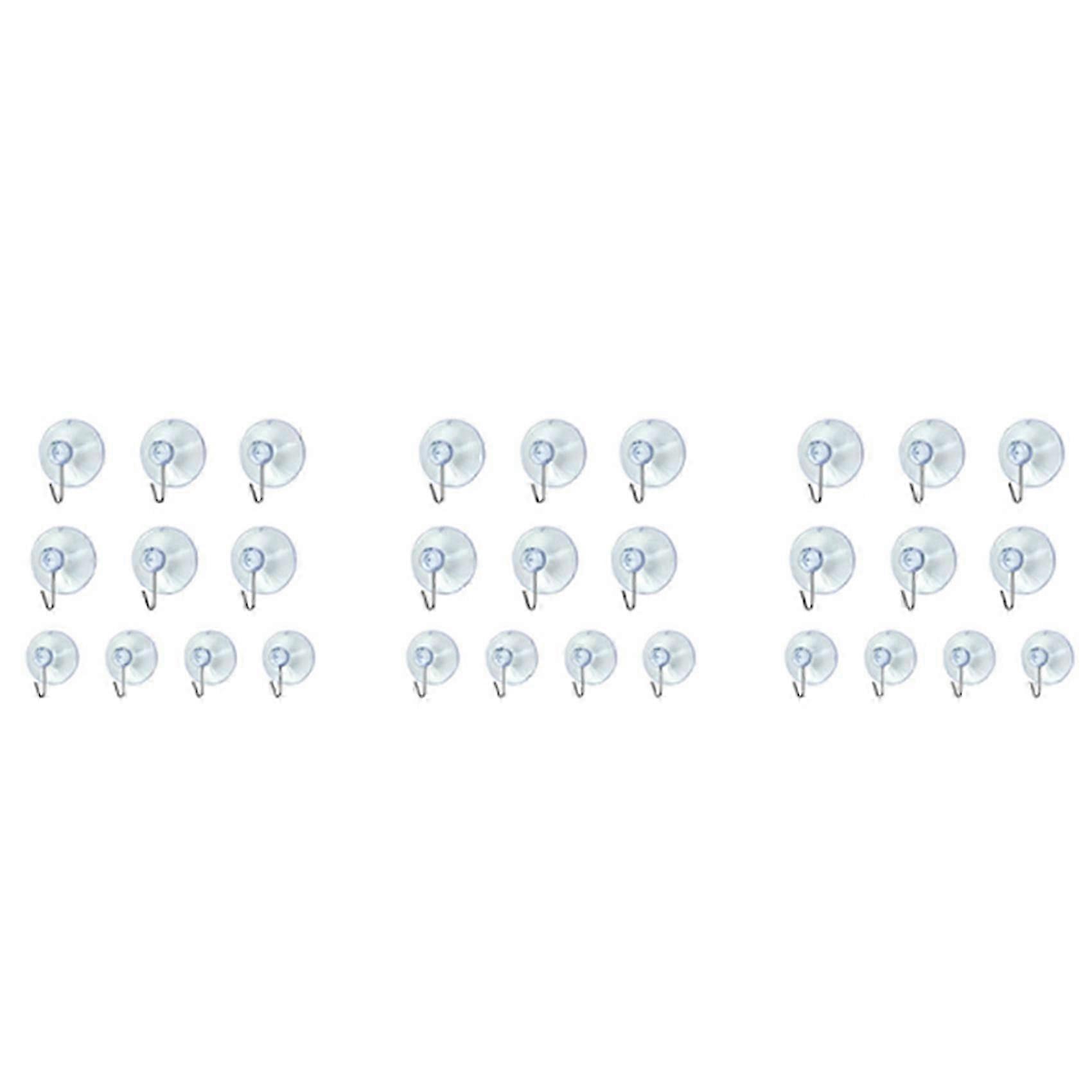30 Windows Transparent Suction Cup Suction Cup Hook Clothes Jacket Metal Hook