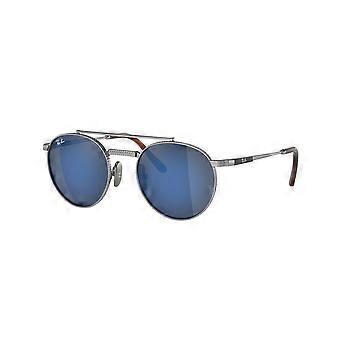 Ray-Ban RB8237 Round II Titanium 3139O4 Vollrand-Sonnenbrille Silber Unisex Aviator Sonnenbrille UV3 Original