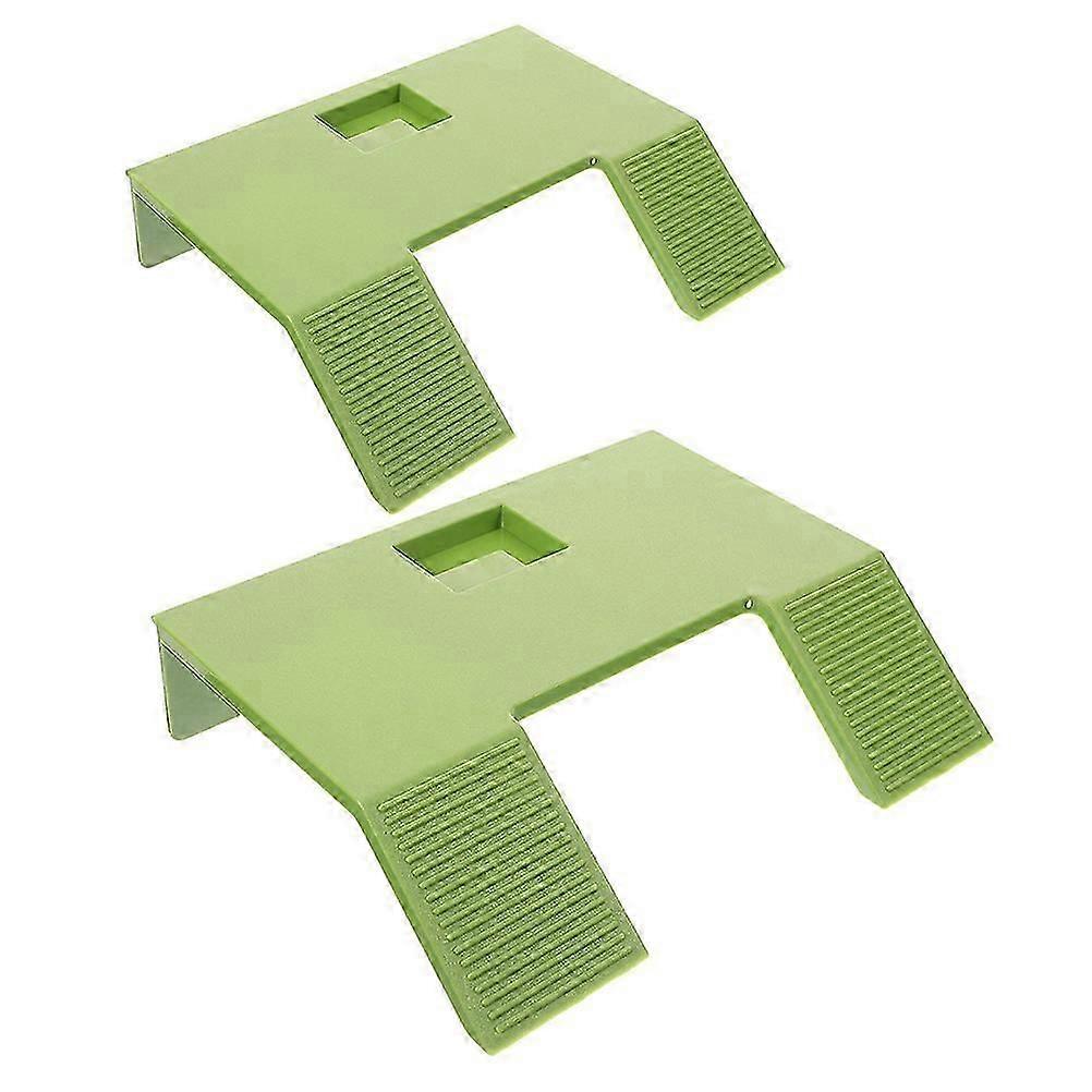 Turtle Aquarium Basking Platform | Green ABS Floating Dock with Suction Cups, 2pcs