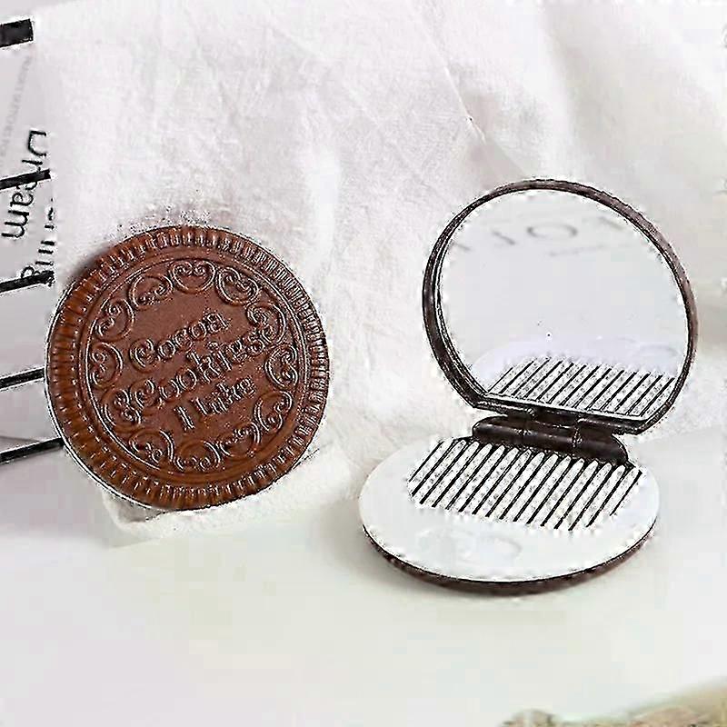 Princess Chocolate Biscuit Mini Pocket Mirror With Comb