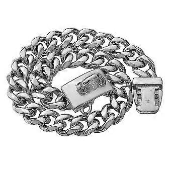 Luxury 18k Gold Dog Collar, Personalized Heavy Duty 1/2 Inch Wide Stainless Steel Cuban Necklace