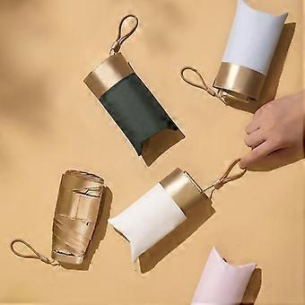 Mini Folding Pocket Umply Fashion Women's Portable Regnfull og UV-beskyttelse Sun Umbrella Mann Parasoll Praktisk Holiday Gift