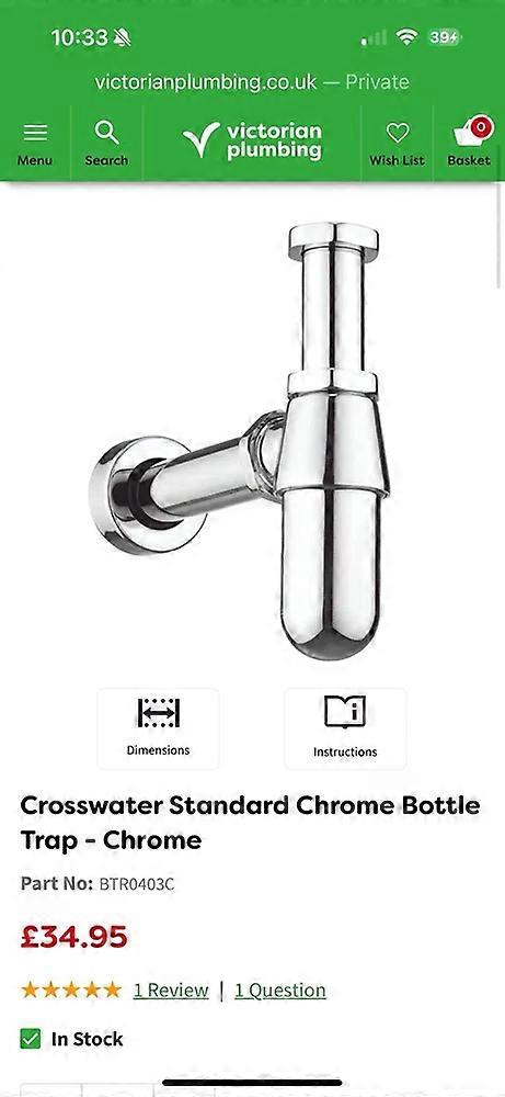 Universal Chrome Bottle Trap Basin Luxury