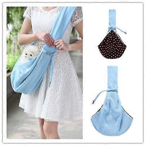 Portable Folding One Shoulder Cat Pet Backpackblue