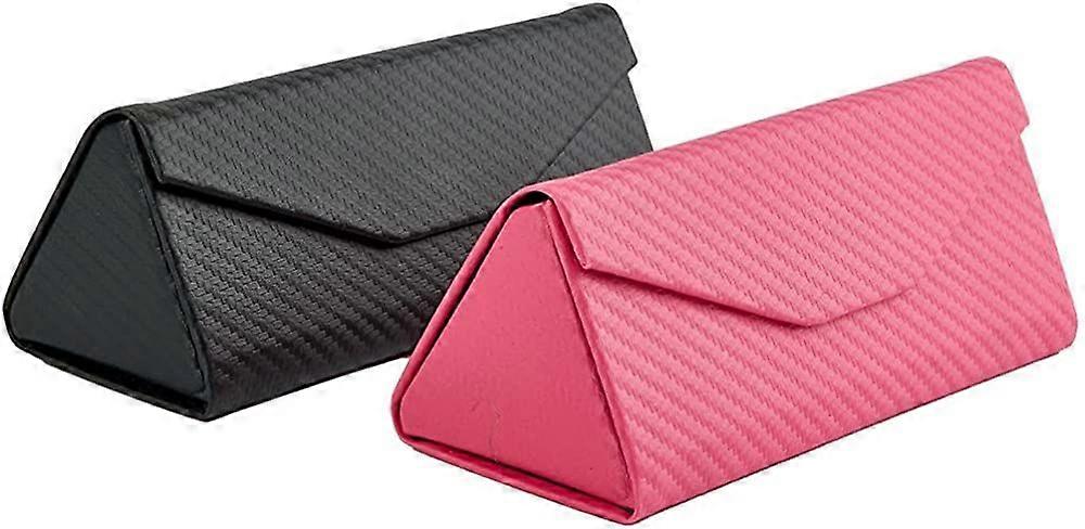 Collapsible Triangle Travel Glasses Case Foldable Flat for Eyewear Storage